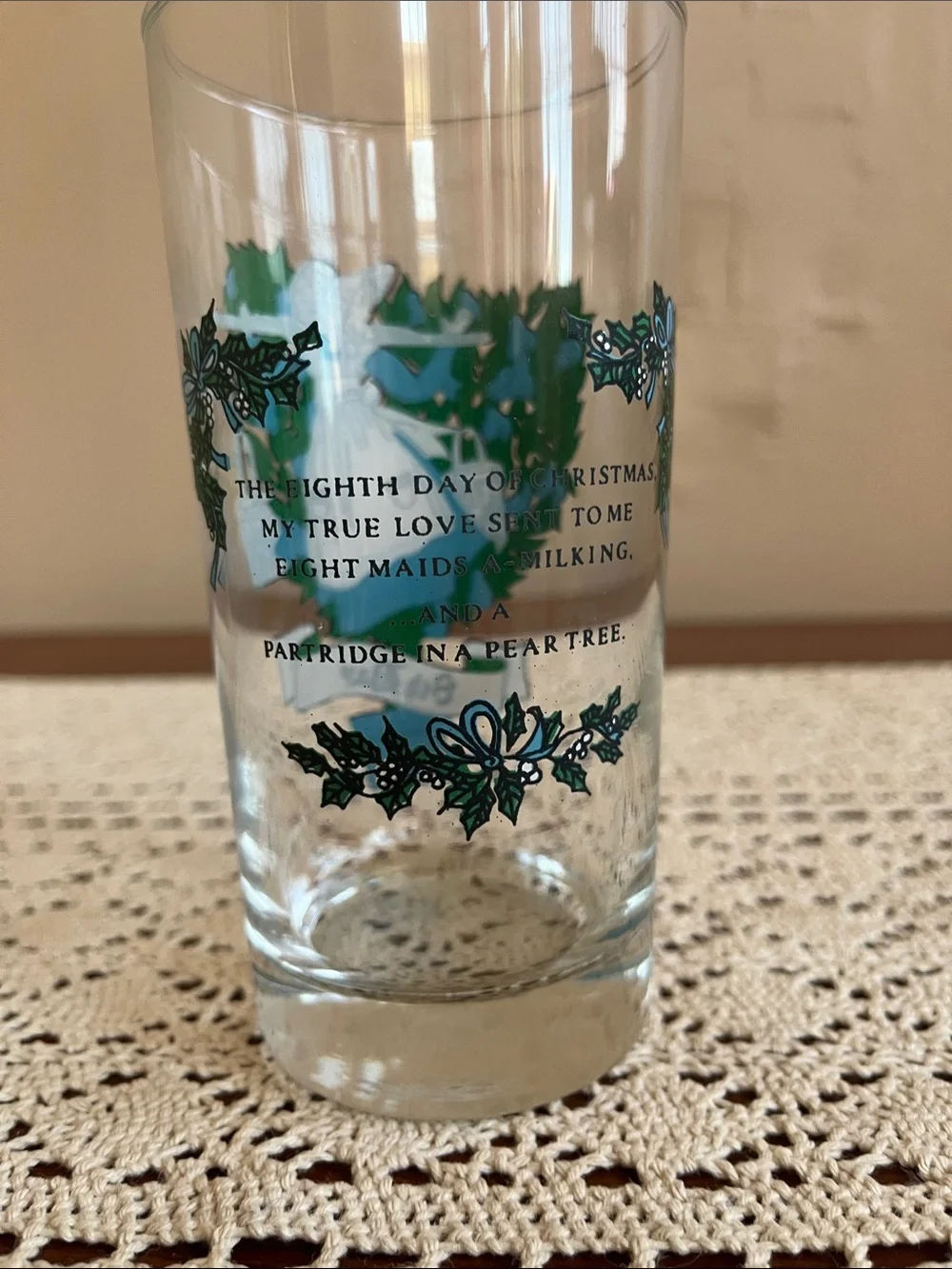 Set of 11 Decorative Holiday Glass Tumblers - Colorful Botanical Designs